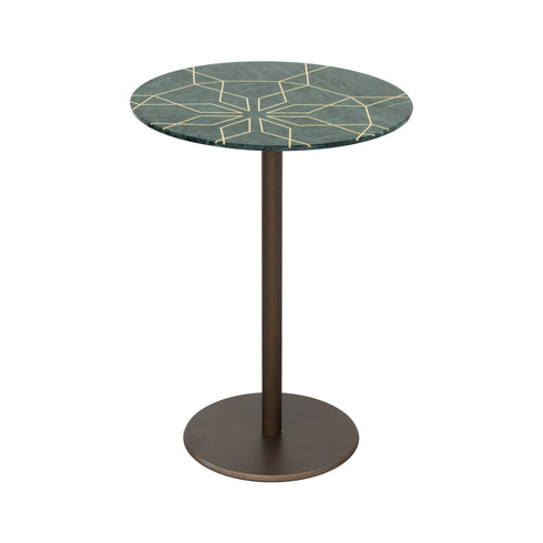 Marble Coffee Table with Brass Inlay